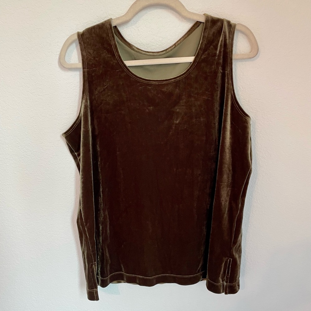 Susan Graver Green Velvet Tank Top size L